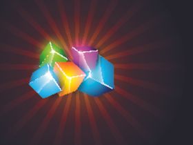 3d动感几何体梦幻背景