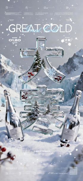 大寒节气订台酒吧 海报