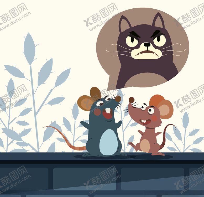 编号：42753609181649598810【酷图网】源文件下载-卡通议论猫的2只老鼠