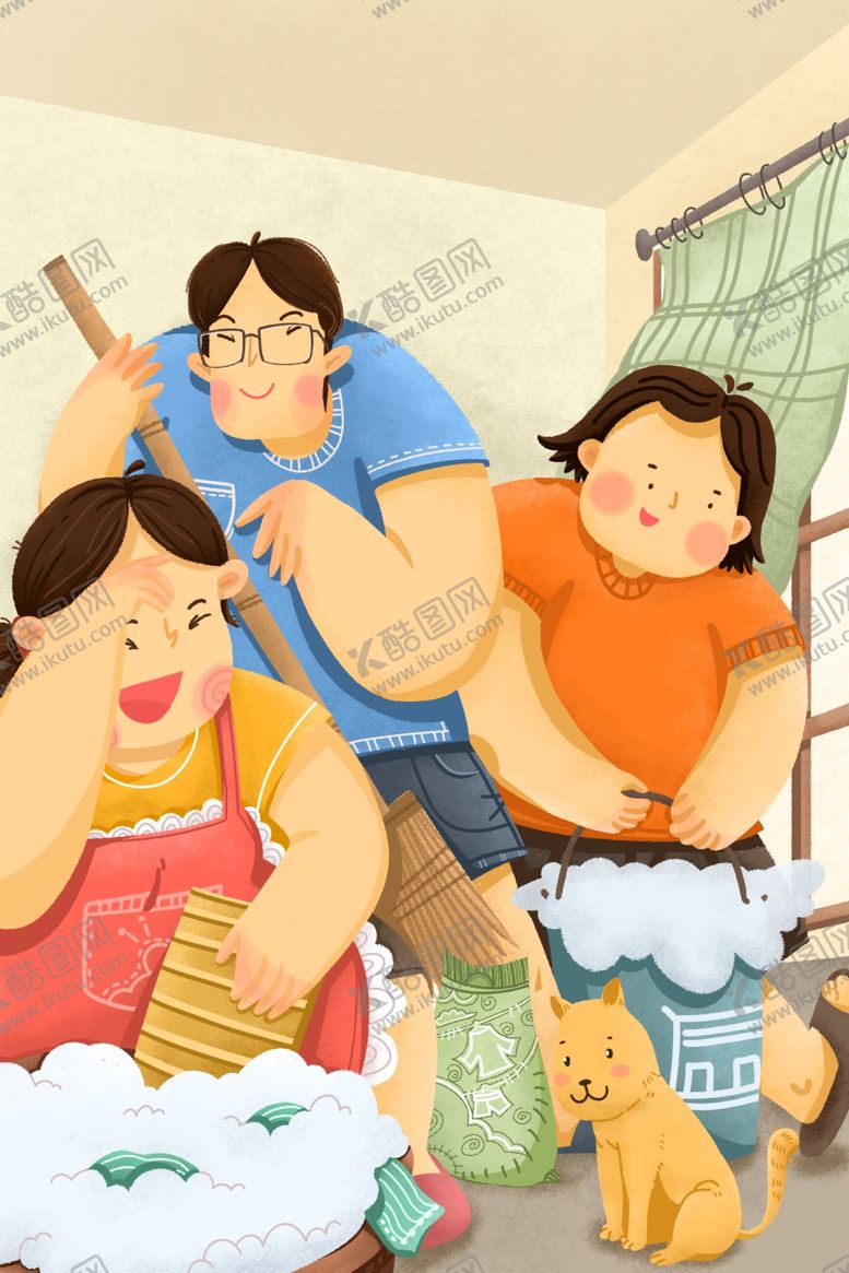 编号：89558209181916133758【酷图网】源文件下载-打扫卫生插画