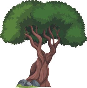 卡通大树