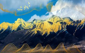 抽象意境水墨画背景墙山水画