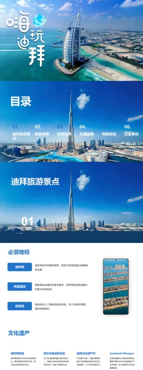 迪拜阿联酋自由行旅游攻略PPT