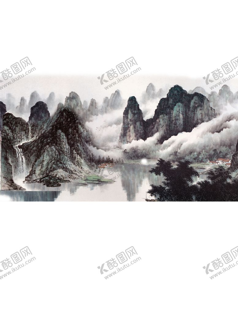 编号：24025204300422558051【酷图网】源文件下载-水墨山水素材