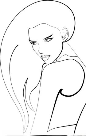 美女线描图
