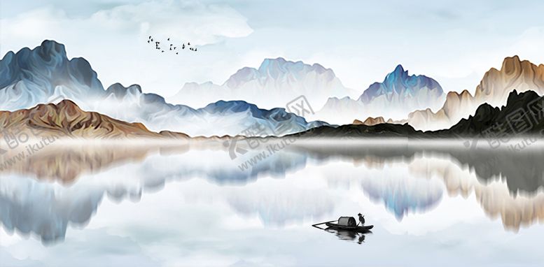 编号：54275111210628349454【酷图网】源文件下载-禅意意境山水装饰画