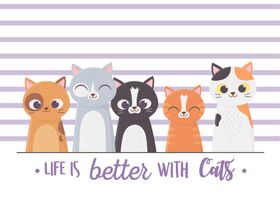 手绘卡通猫