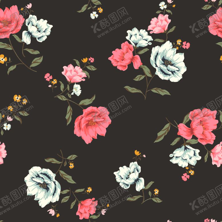 编号：10324709200933221082【酷图网】源文件下载-黑底花