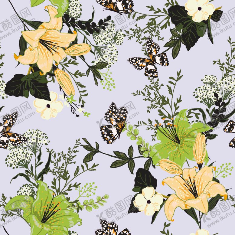 编号：99620210090153003465【酷图网】源文件下载-蝴蝶印花花卉设计大牌