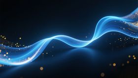 蓝色流动光效波浪线条