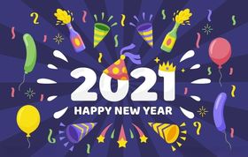 2021新年快乐矢量插画素材