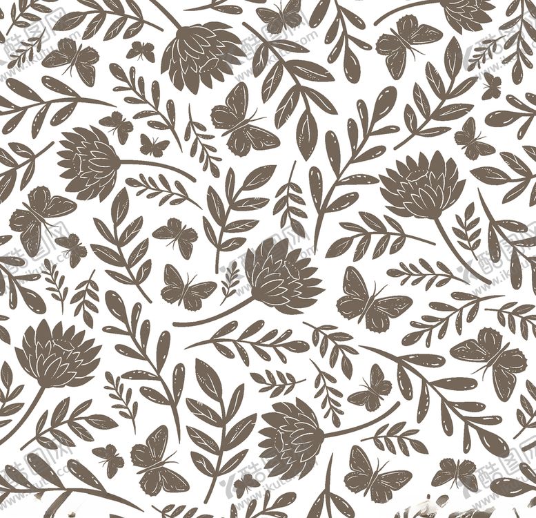 编号：18643010021936204140【酷图网】源文件下载-卡通花鸟植物底纹图案