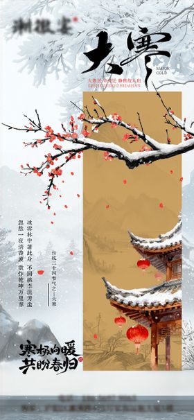 大寒古风节气海报