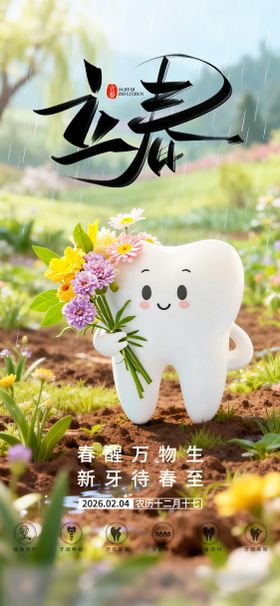 口腔立春二十四节气海报朋友圈海报