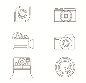 相机数码影视图标UI扁平单反镜