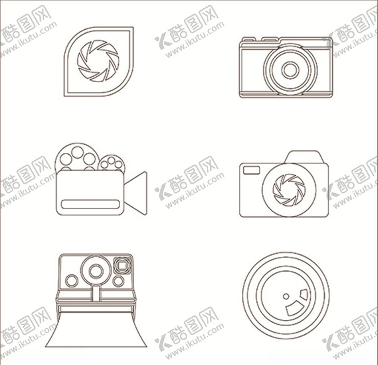 编号：31786110281422517002【酷图网】源文件下载-相机数码影视图标UI扁平单反镜