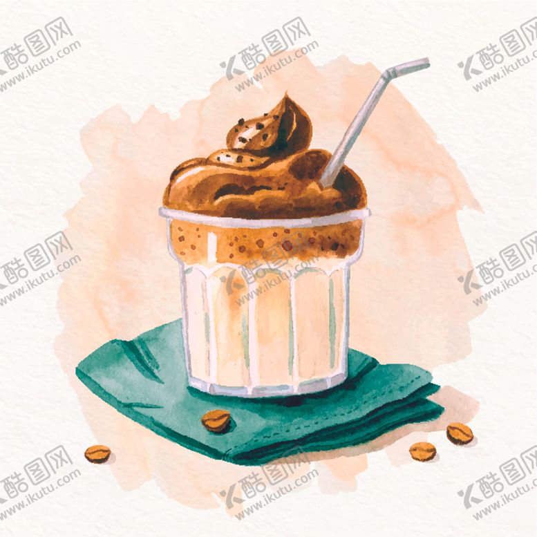 编号：33702305070903488984【酷图网】源文件下载-手绘雪顶咖啡矢