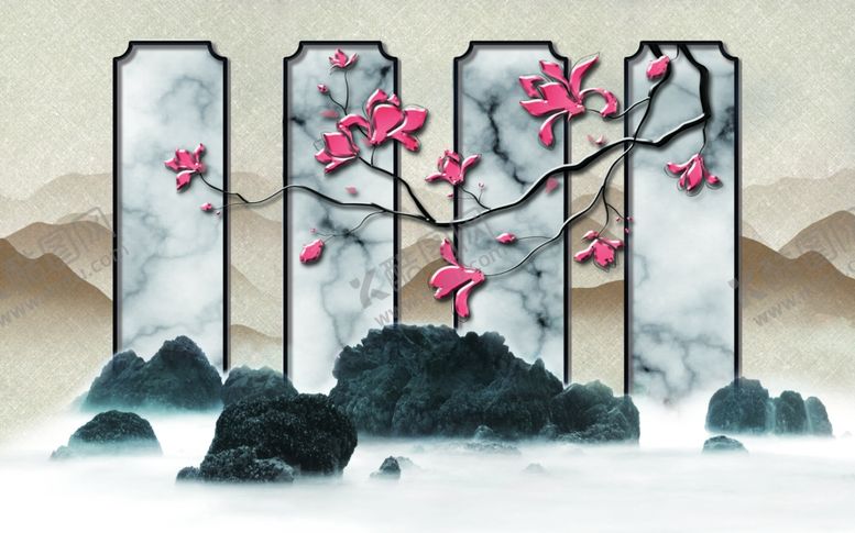 编号：83479310222312182124【酷图网】源文件下载-新中式装饰画