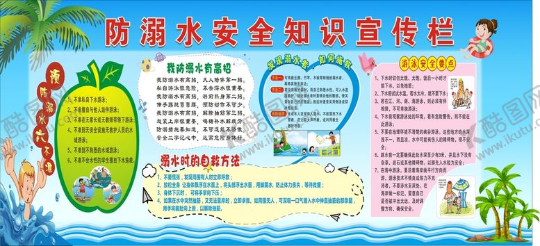编号：44437402070910278669【酷图网】源文件下载-防溺水知识宣传