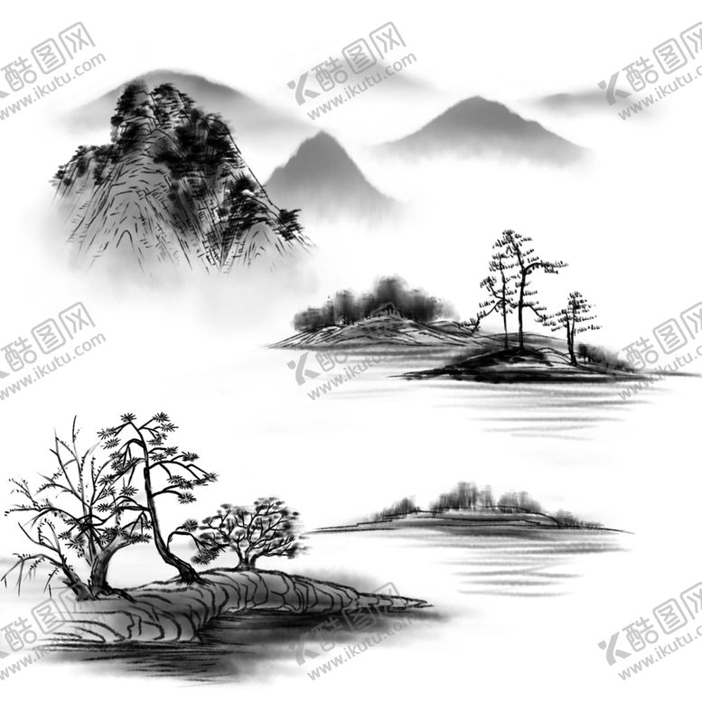 编号：34636805150306334087【酷图网】源文件下载-古风水墨山水