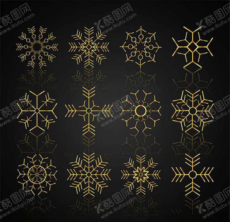 编号：61928110040358169139【酷图网】源文件下载-金色雪花设计矢量素材