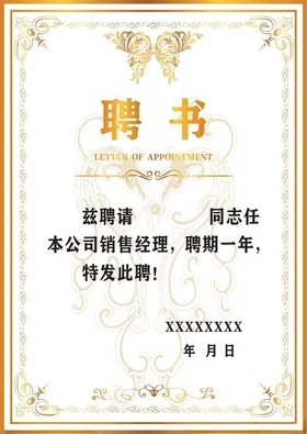 聘书高级公司模板任设计国外
