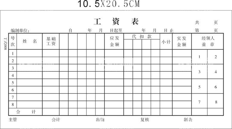 编号：88061012031220132187【酷图网】源文件下载-工资表