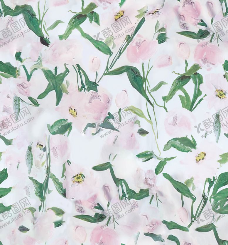 编号：77368604052350032718【酷图网】源文件下载-粉色花卉绿植水彩图案