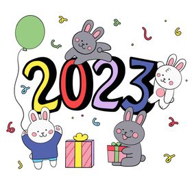 兔年春节插画大吉2023
