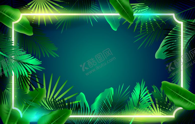 编号：48207207040119112228【酷图网】源文件下载-霓虹灯叶子背景