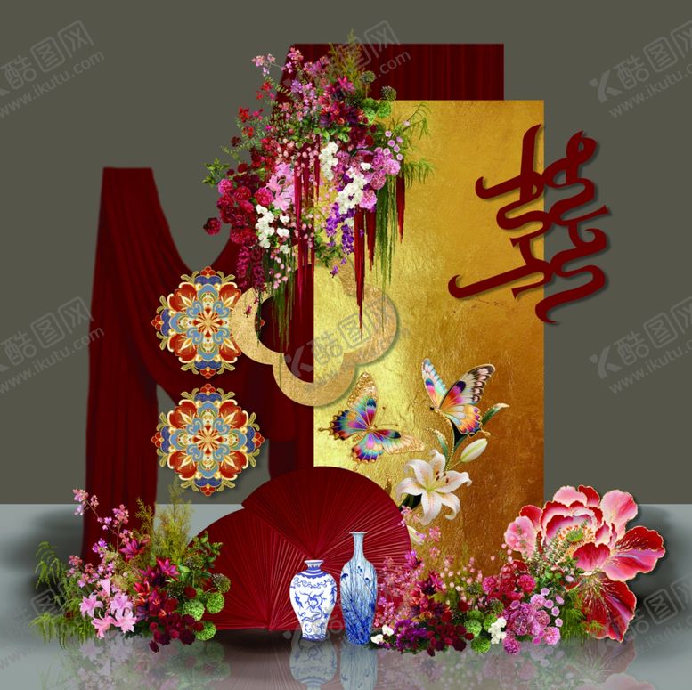 编号：42082405011120441267【酷图网】源文件下载-中式寿宴装饰摆件