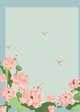 清新山水画荷花