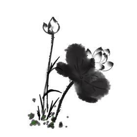 水墨素材毛笔画素材墨迹素材
