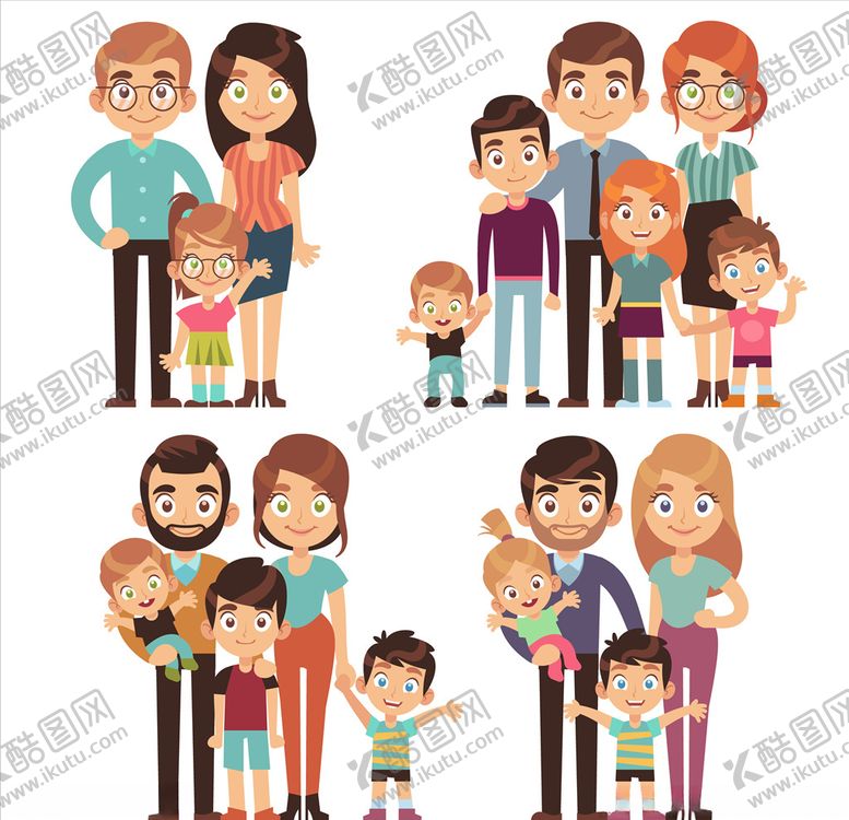 编号：79782309140952151079【酷图网】源文件下载-卡通家庭