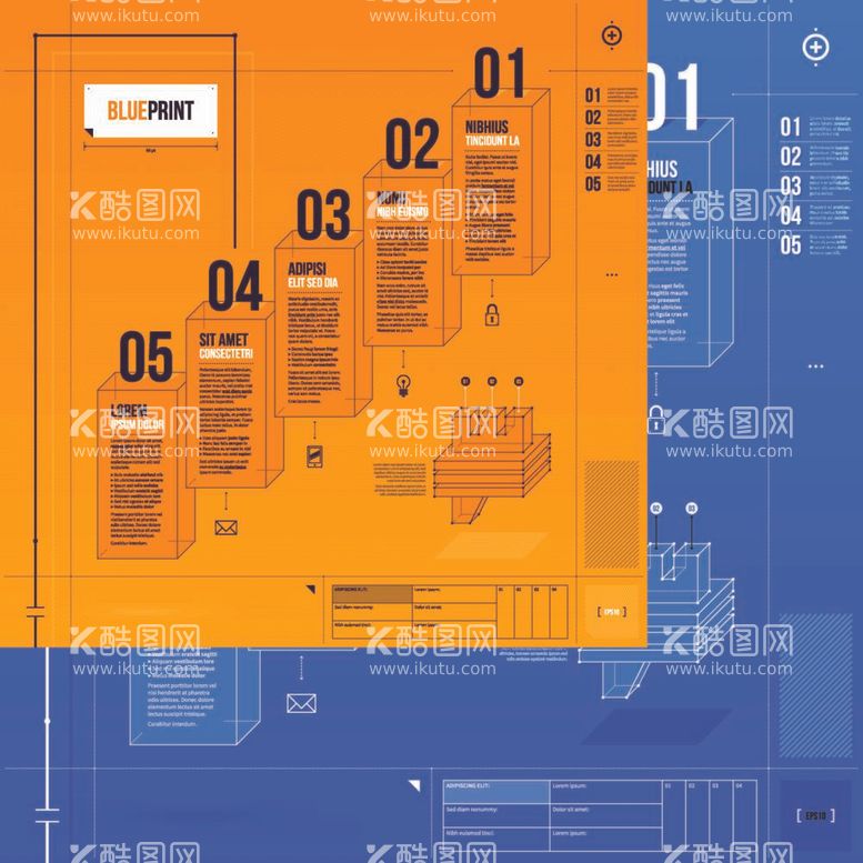 编号：18938212021743215650【酷图网】源文件下载-蓝色阶梯展示PPT简介页面