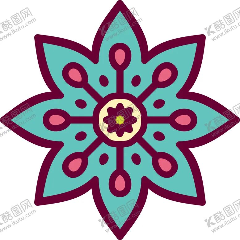 编号：64220801311101242305【酷图网】源文件下载-彩色复古花纹透明底免抠图