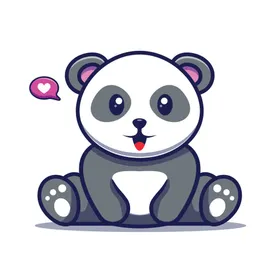 卡通熊猫logo动物爱心