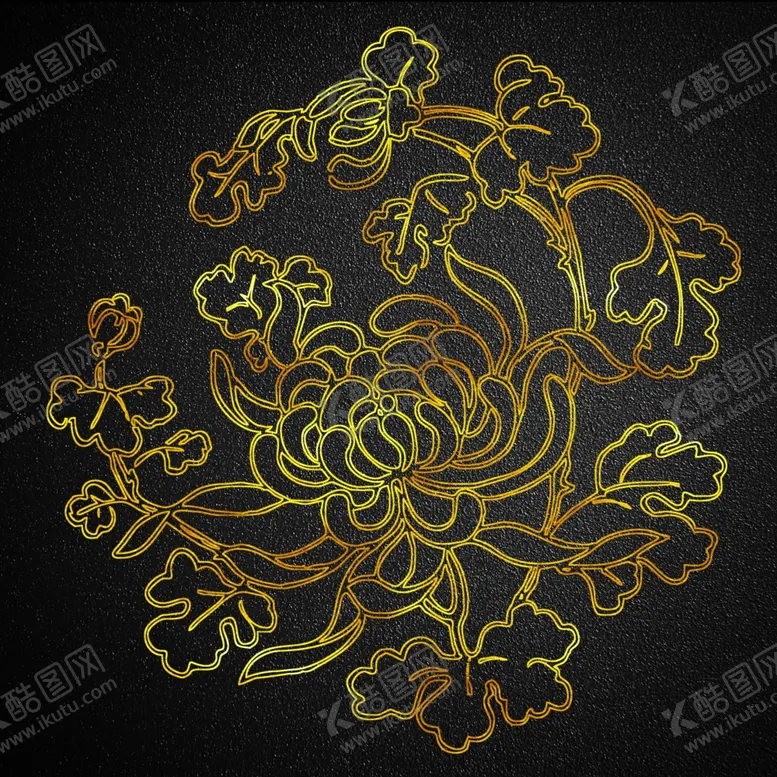 编号：77703706301854585903【酷图网】源文件下载-黑金中国风传统富贵牡丹