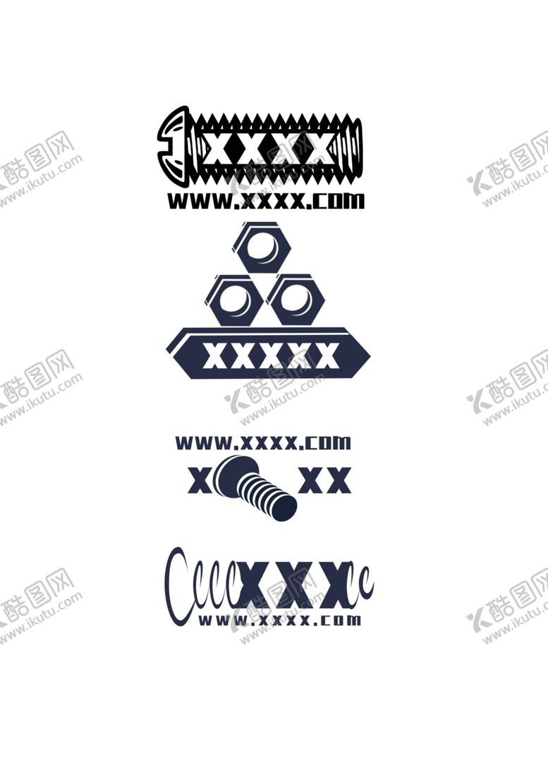 编号：49670710292100535025【酷图网】源文件下载-3款logo设计标准件五金建筑