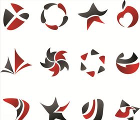 矢量抽象五角星图案
