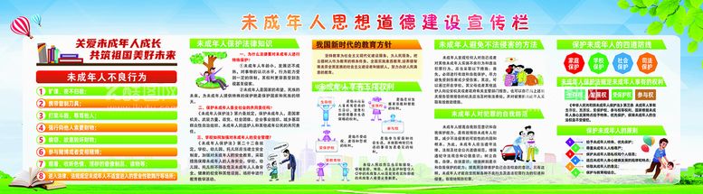 编号：61797511261351059602【酷图网】源文件下载-未成年人思想教育宣传栏