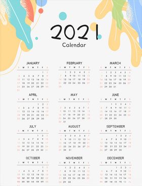 现代简约风2021年日历