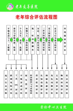 编号：87960309271843054653【酷图网】源文件下载-老年综合评估流程图