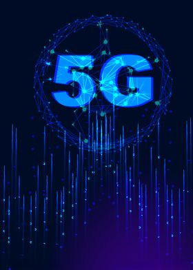 5G元素概念科技感粒子线条背景
