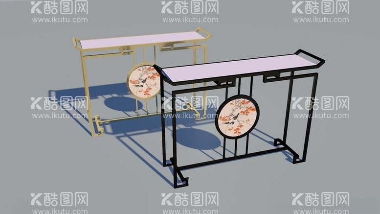 编号：16674312122330406625【酷图网】源文件下载-中式玄关桌