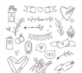 手绘婚礼元素