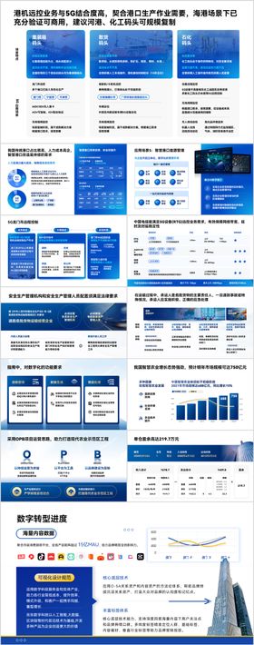 蓝色数据图表汇报型PPT