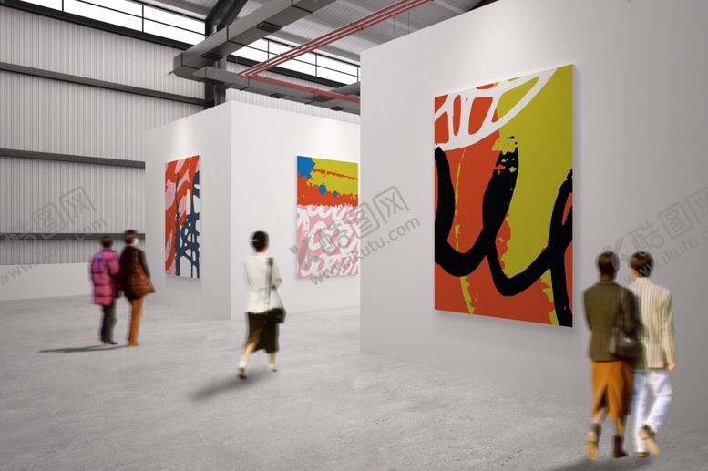 编号：44509504210250109061【酷图网】源文件下载-画展场景样机