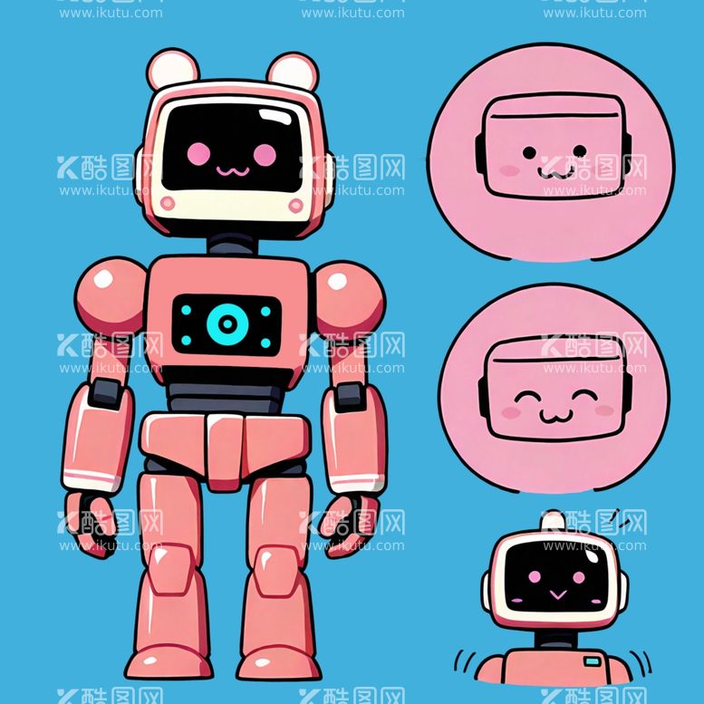 编号：69286503010258004272【酷图网】源文件下载-手绘卡通机器人小粉