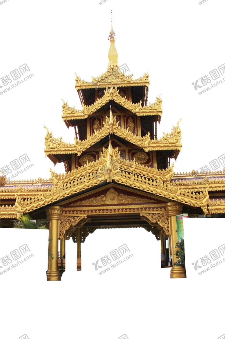 编号：22310010131155422118【酷图网】源文件下载-勐焕大金塔边上建筑